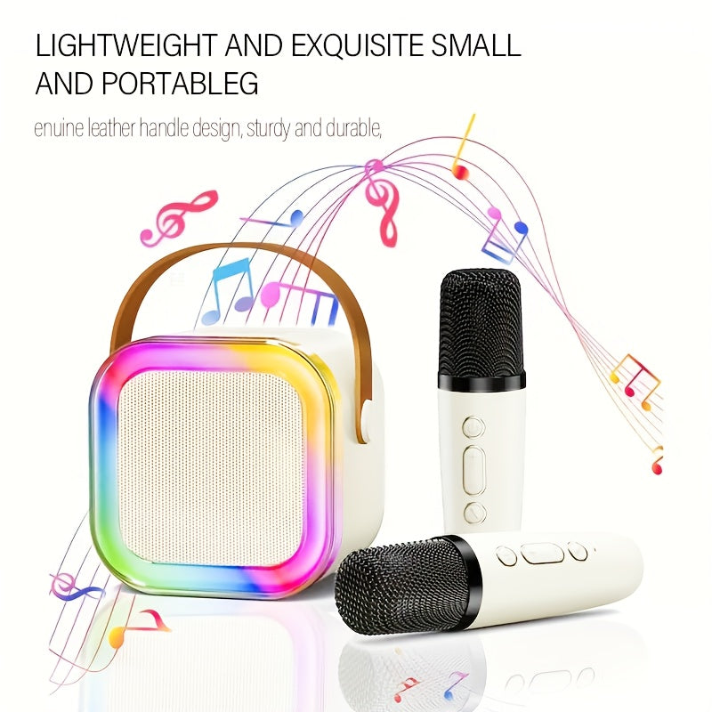 Portable Mini Karaoke Machine with 2 Wireless Microphones