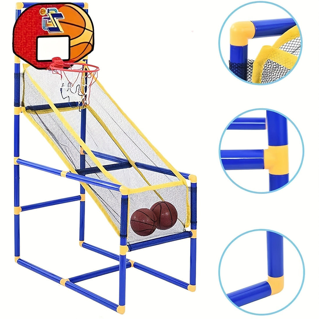 Arcade basketball game with 2 balls