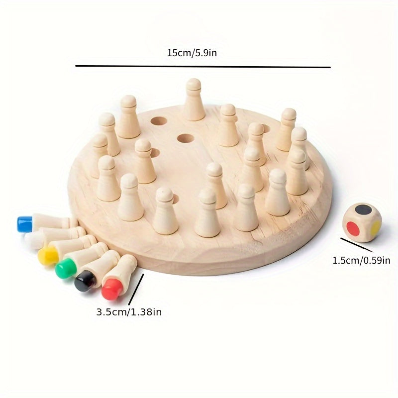 Wooden Memory Game - Educational Chess Puzzle