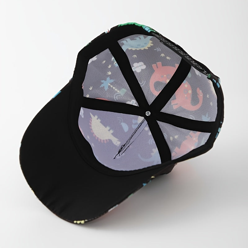 2 Piece Set Dinosaur Print Baseball Cap for Boys