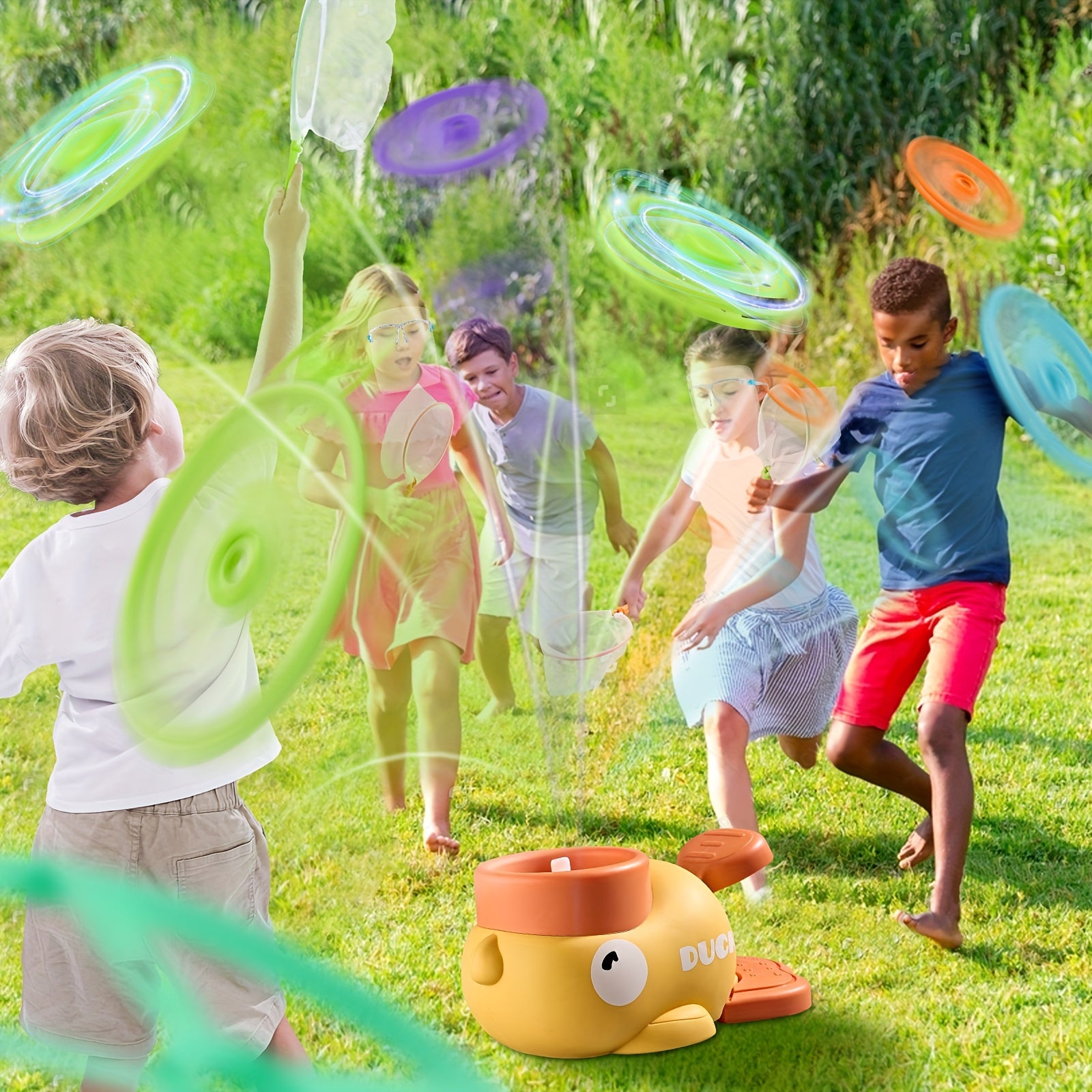 Yellow Duck Disc Thrower, Flying Disc Chase Games