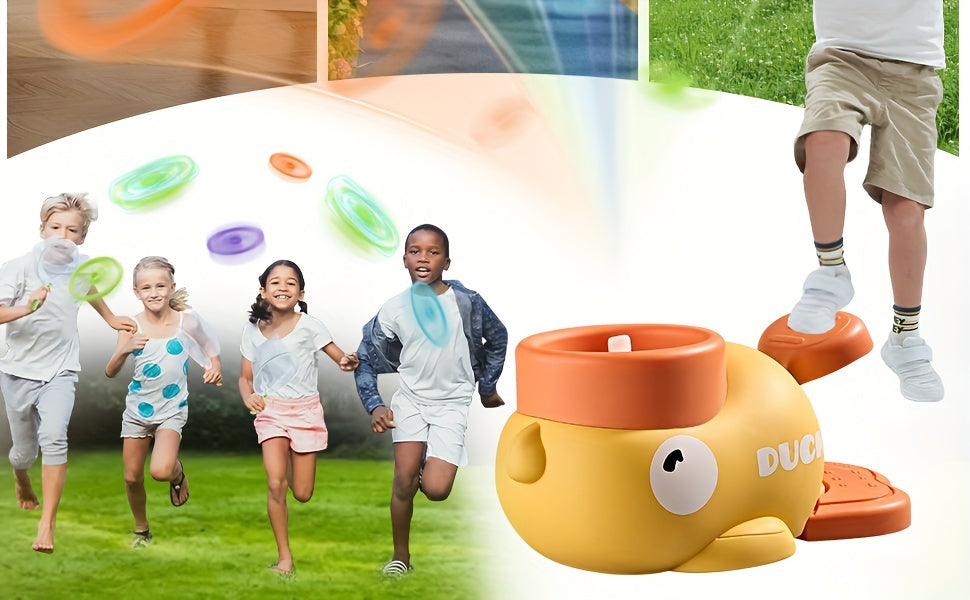 Yellow Duck Disc Thrower, Flying Disc Chase Games