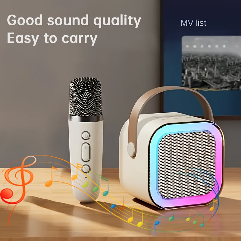 Portable Mini Karaoke Machine with 2 Wireless Microphones