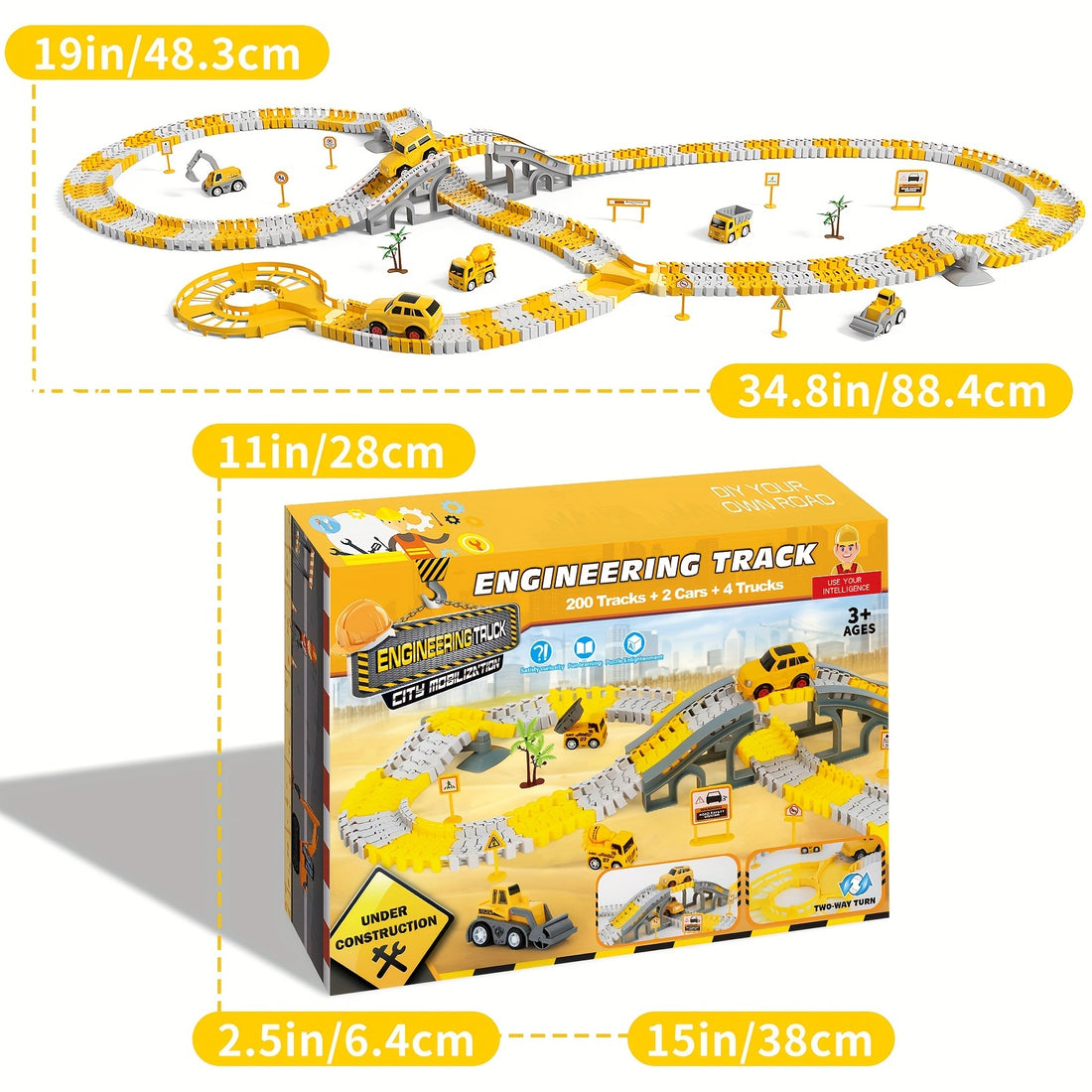 Trackmaster track of construction running for children 236pçs
