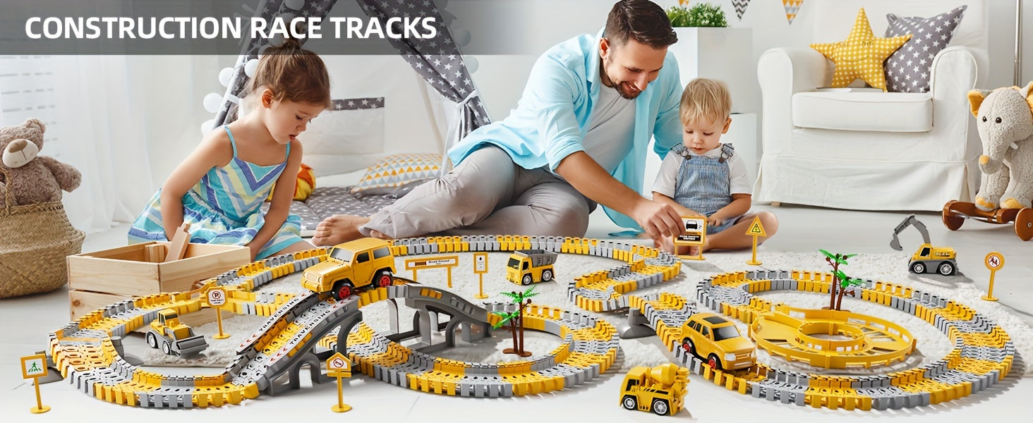 Trackmaster track of construction running for children 236pçs