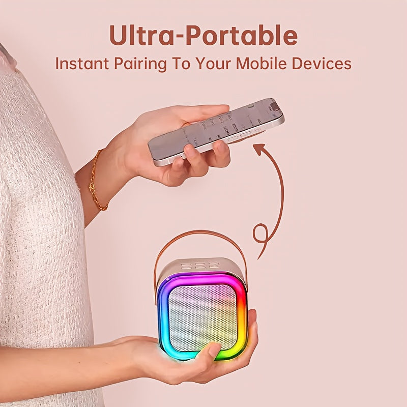 Portable Mini Karaoke Machine with 2 Wireless Microphones