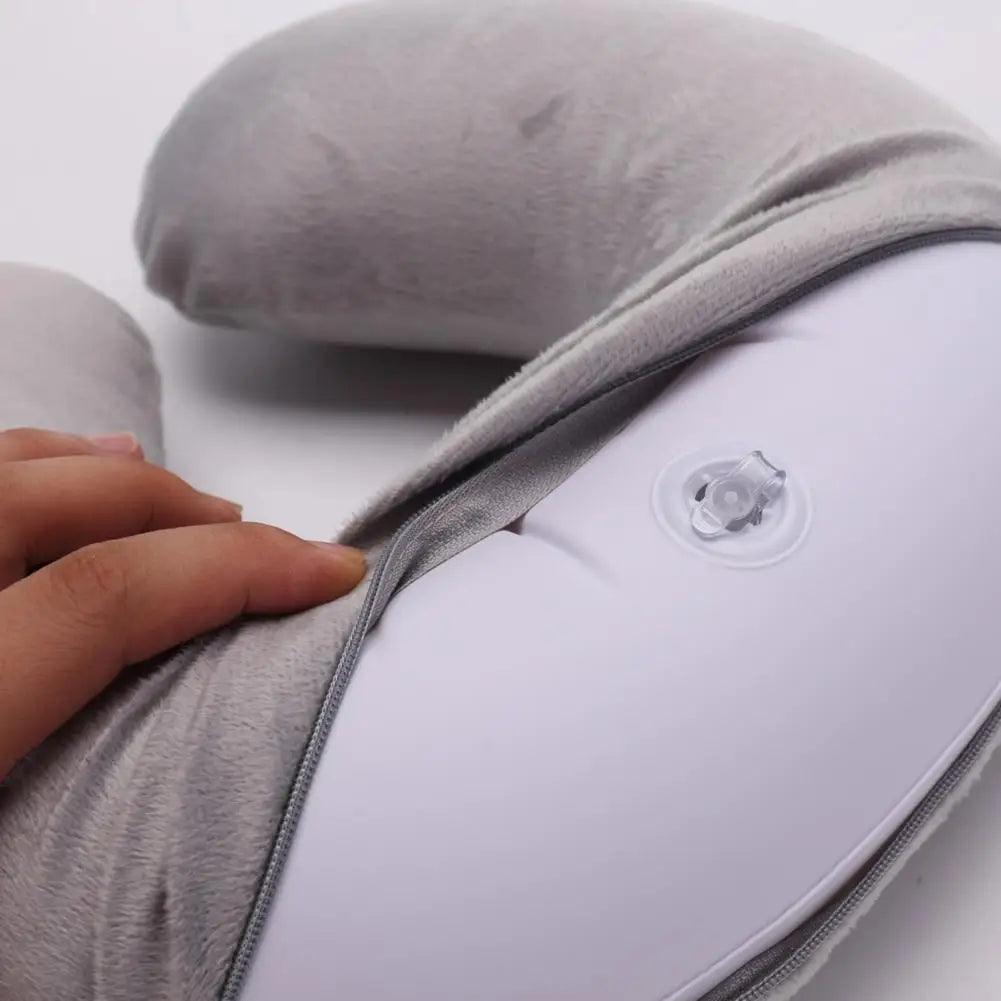 U-shaped Neck Pillow Inflatable Memory Foam Fatigue Relief Travel Pillow Flight Headrest Sleep U-shaped Cushion for Plane