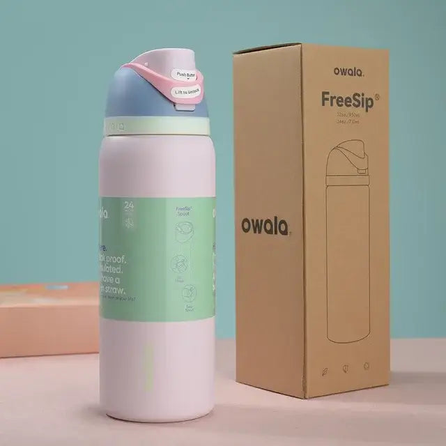 New Owala Stainless Steel Thermos Bottle with Straw