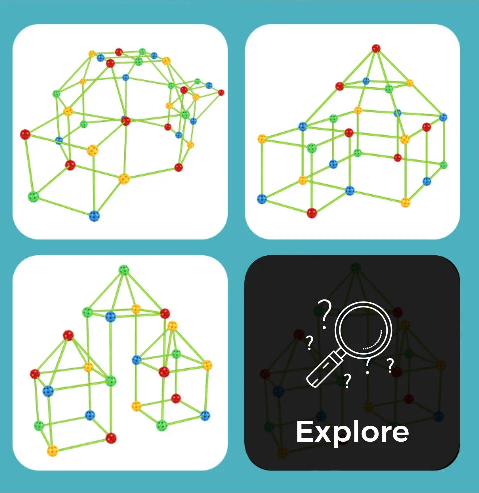 3D building kits for kids, with, sticks, tool.