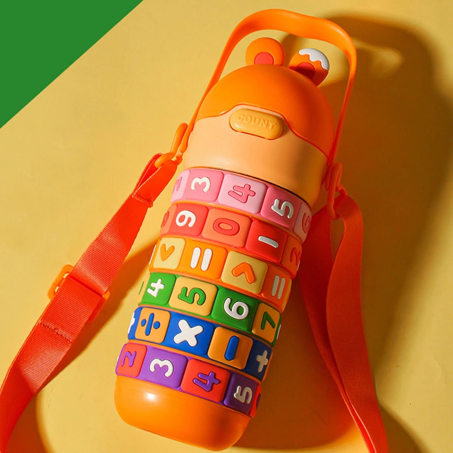 kawaii stainless steel water bottles with math straw handle