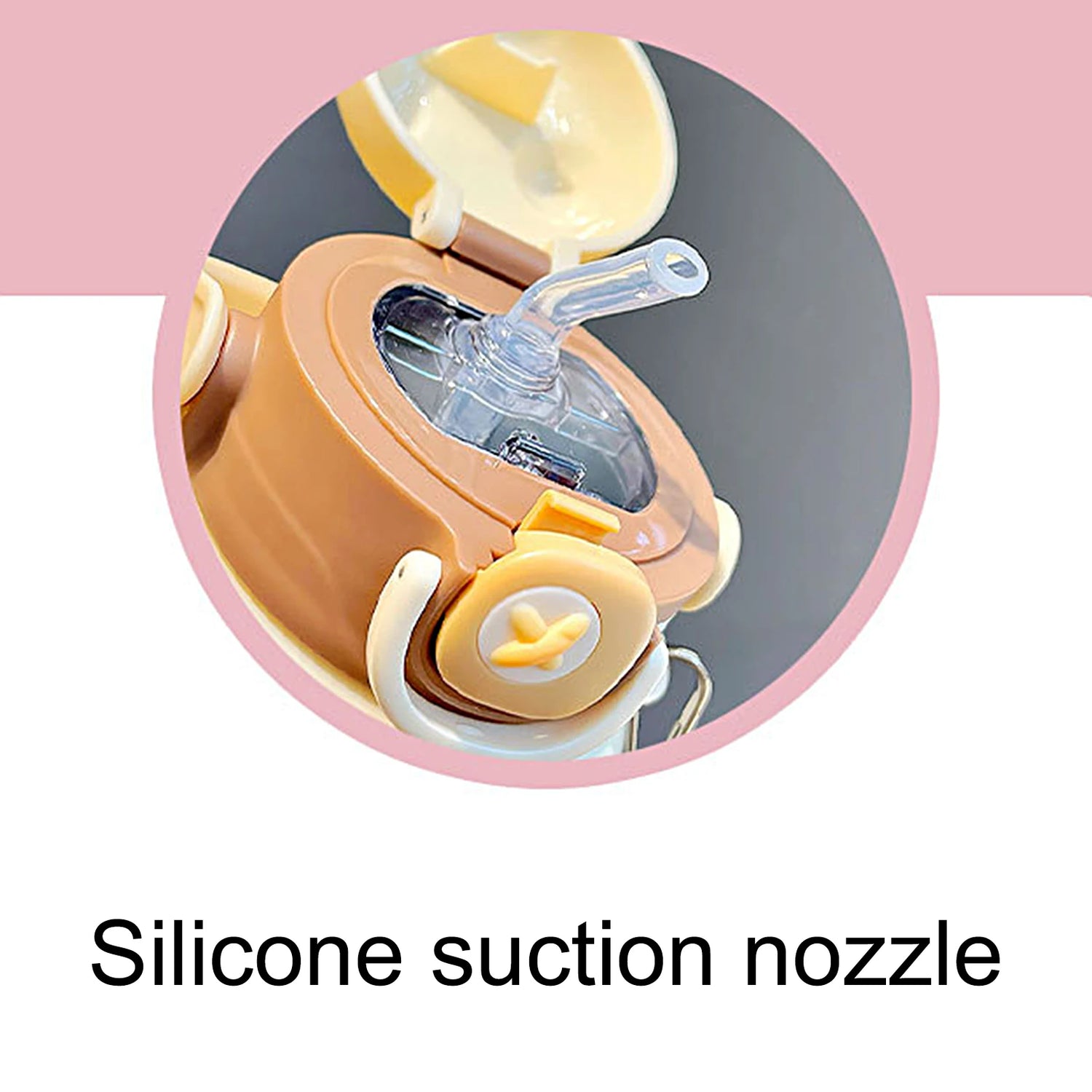 kawaii stainless steel water bottles with math straw handle