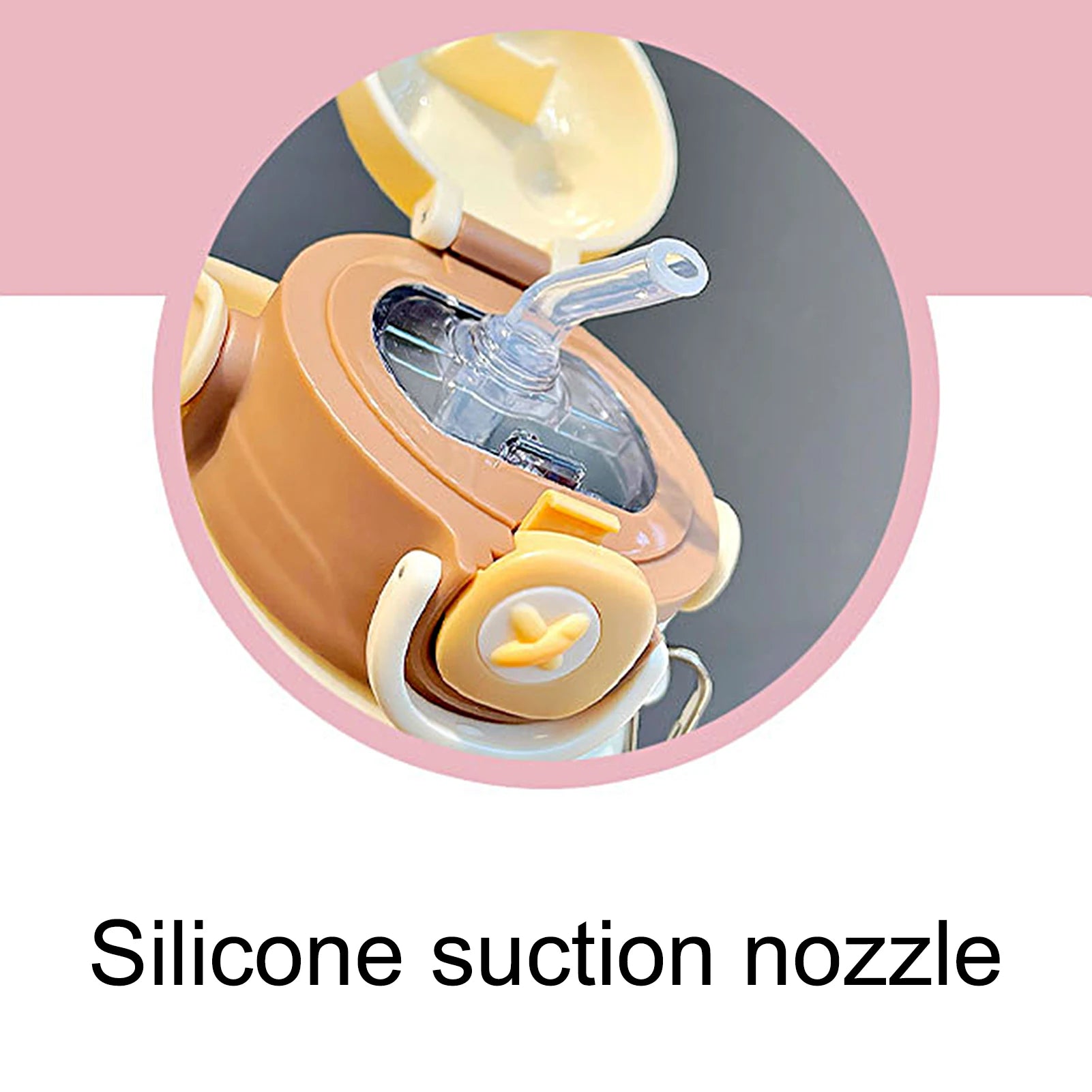 kawaii stainless steel water bottles with math straw handle