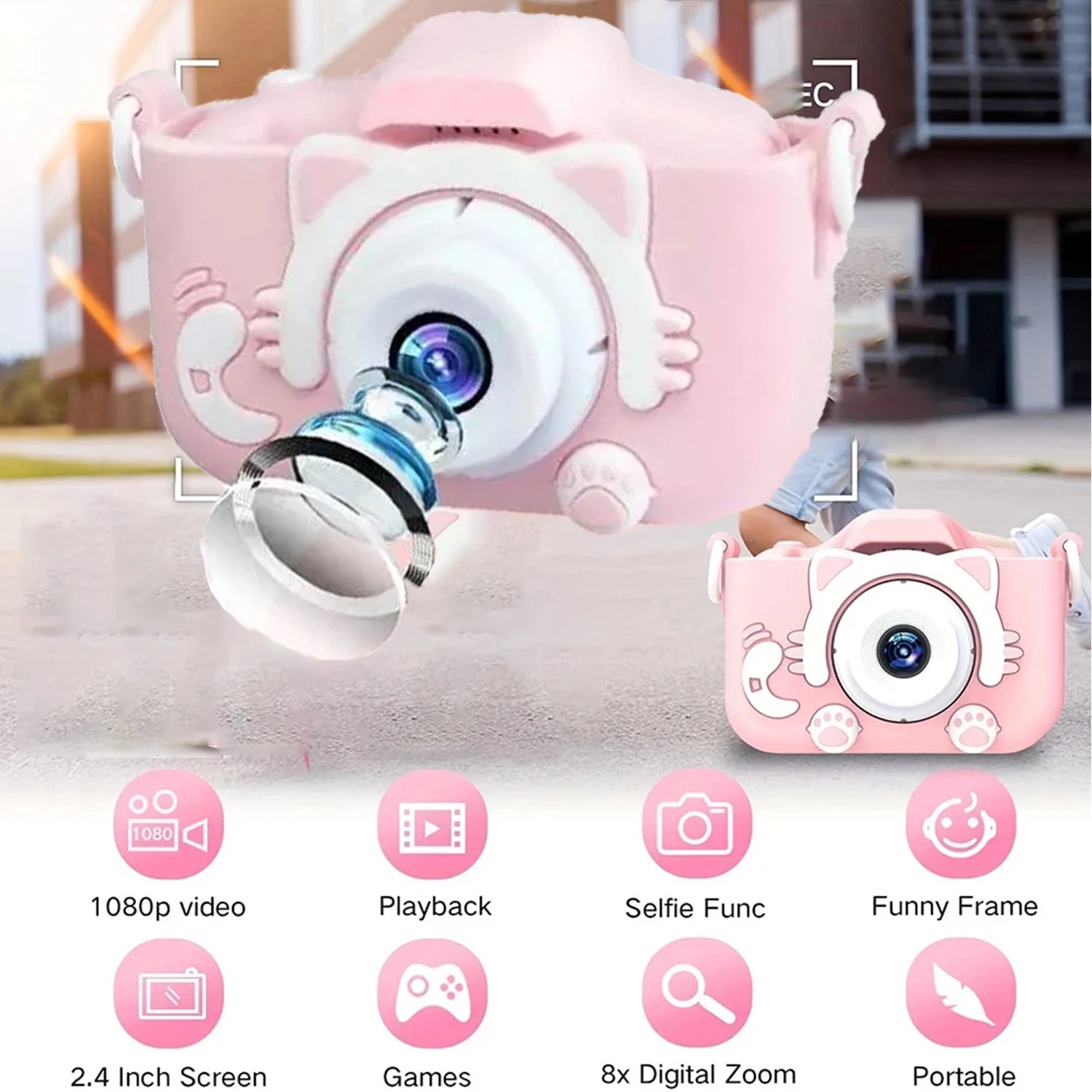 Kids Camera X2 Upgrade 1080P Mini HD Digital Camcorder