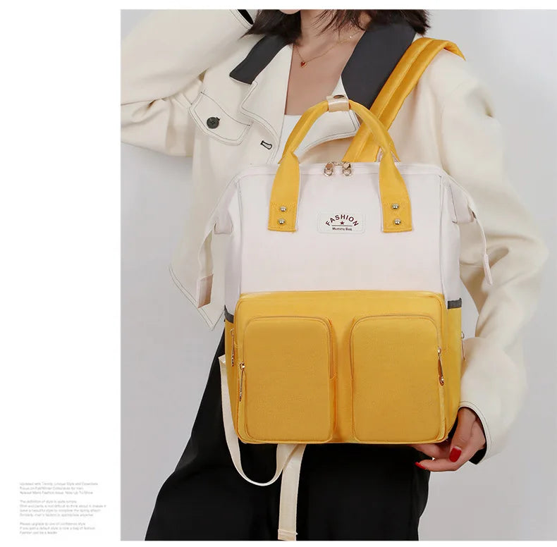 Multifunctional diaper backpack.