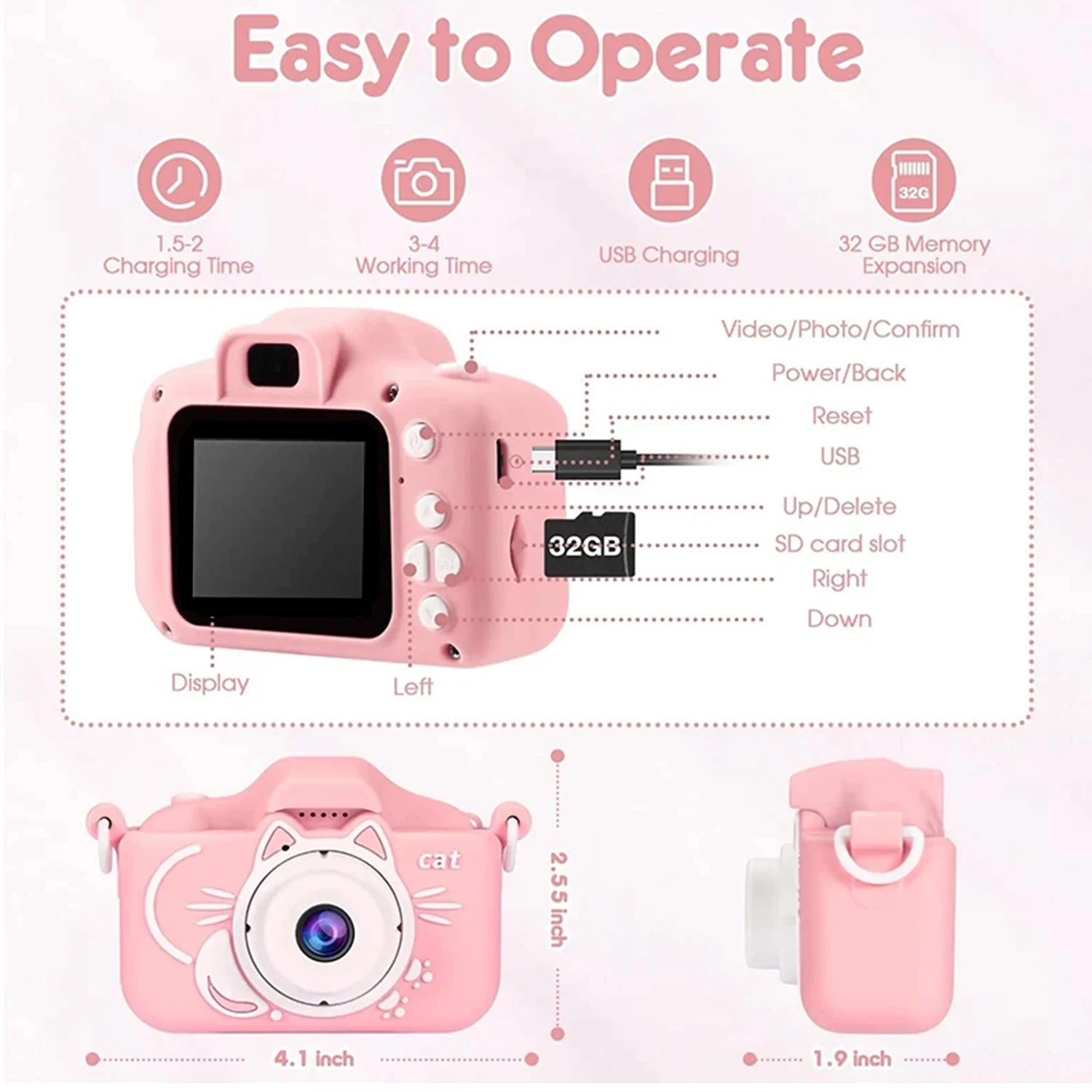 Kids Camera X2 Upgrade 1080P Mini HD Digital Camcorder