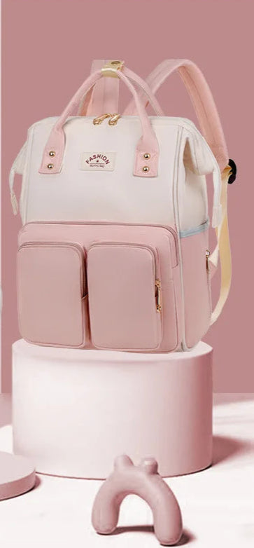 Multifunctional diaper backpack.