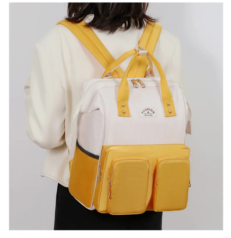 Multifunctional diaper backpack.
