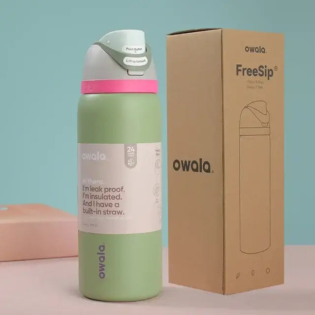 New Owala Stainless Steel Thermos Bottle with Straw