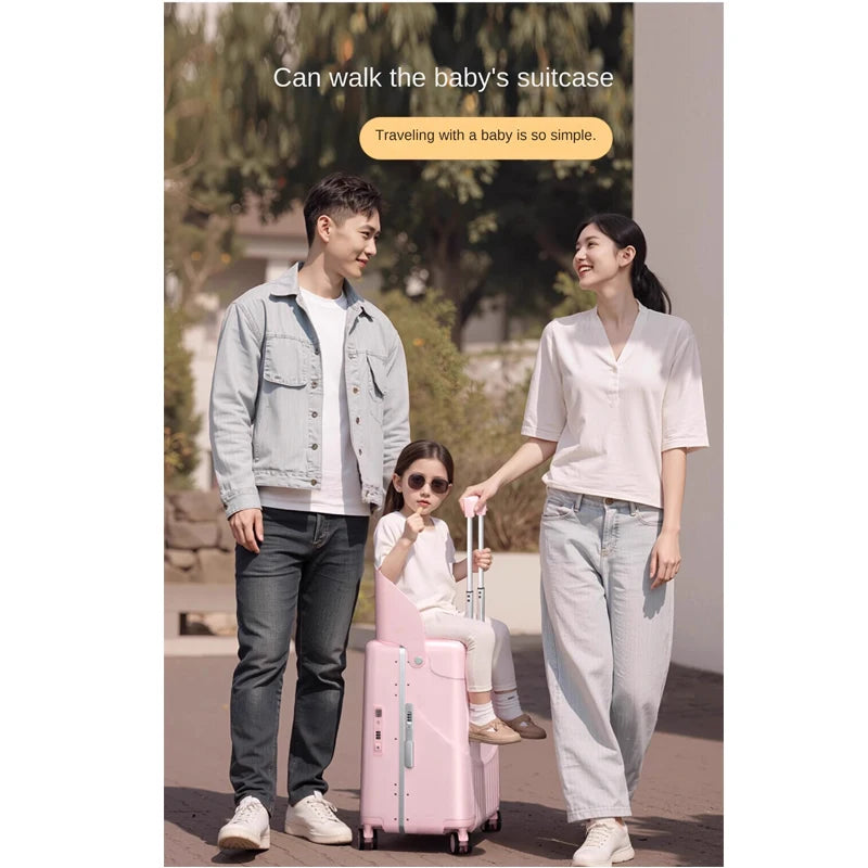 New Suitcase with Child Seat Boarding Trolley 2025