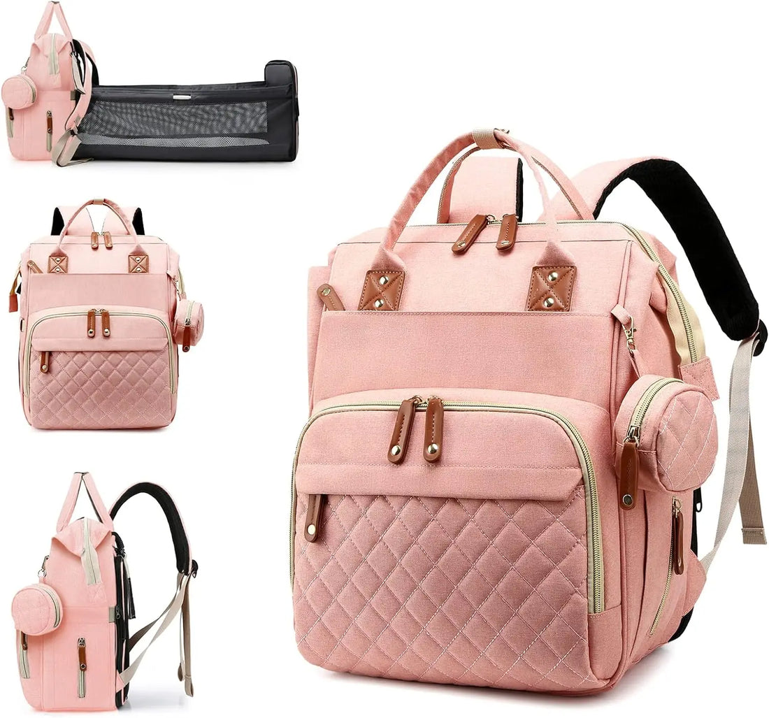 3-in-1 diaper bag with changing pad, with foldable changing pad