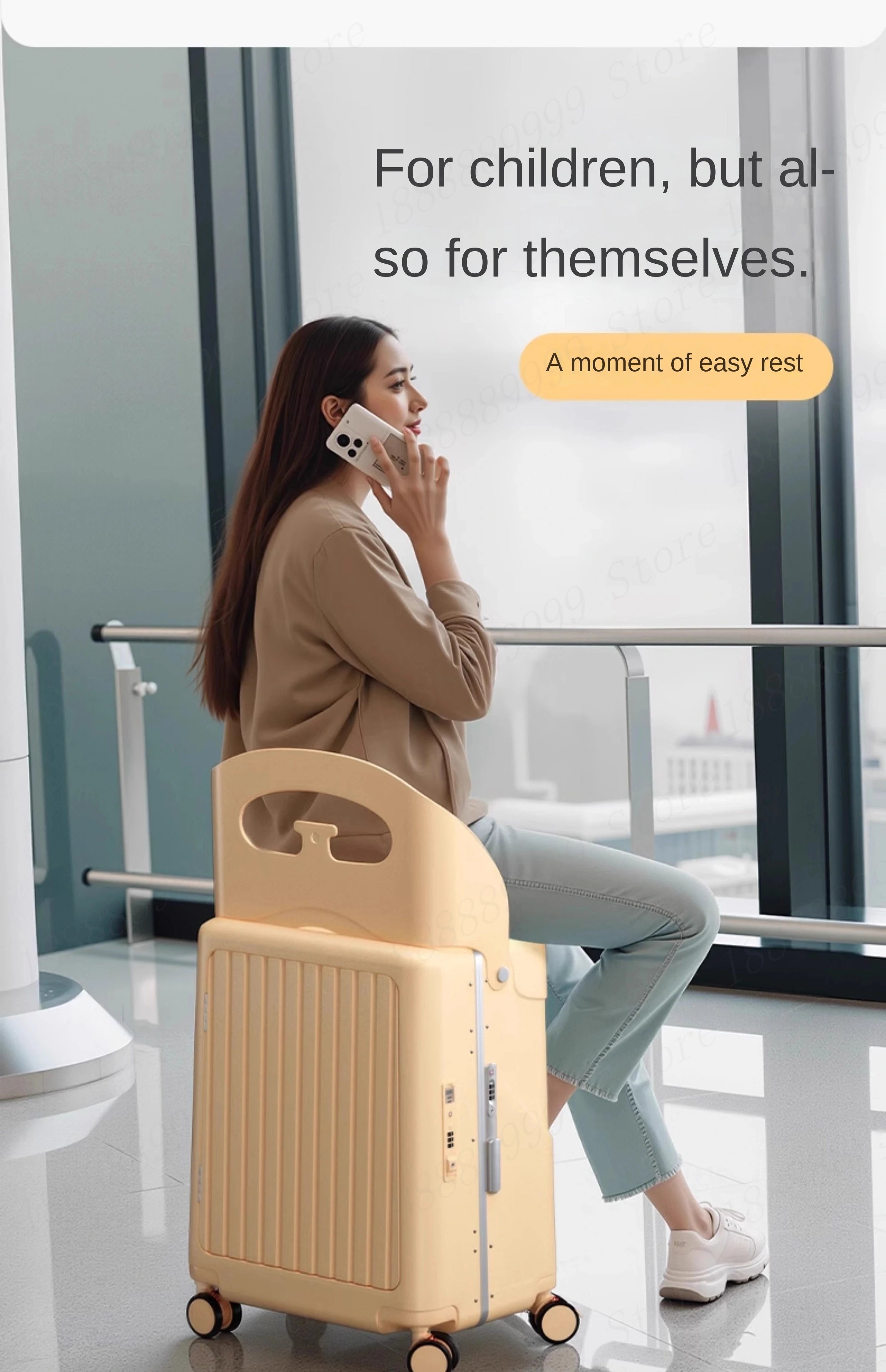 New Suitcase with Child Seat Boarding Trolley 2025