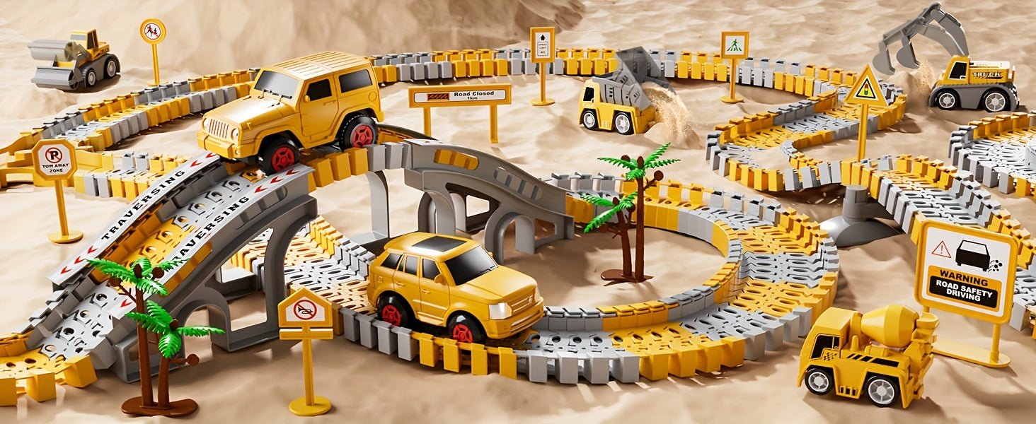 Trackmaster track of construction running for children 236pçs