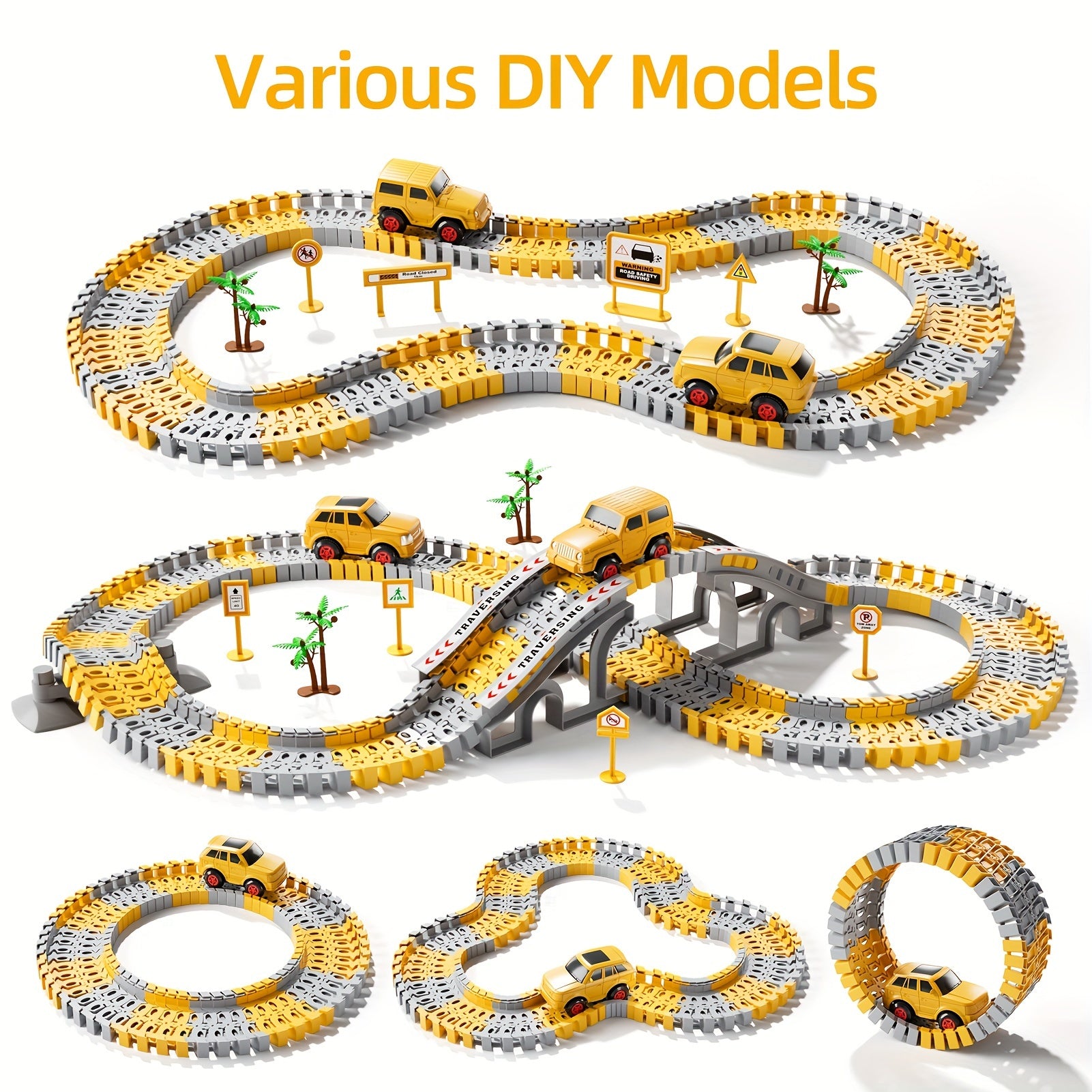 Trackmaster track of construction running for children 236pçs