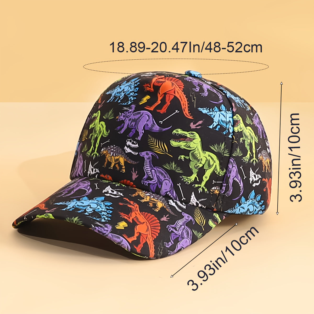 Dinosaur Design Kids Baseball Cap