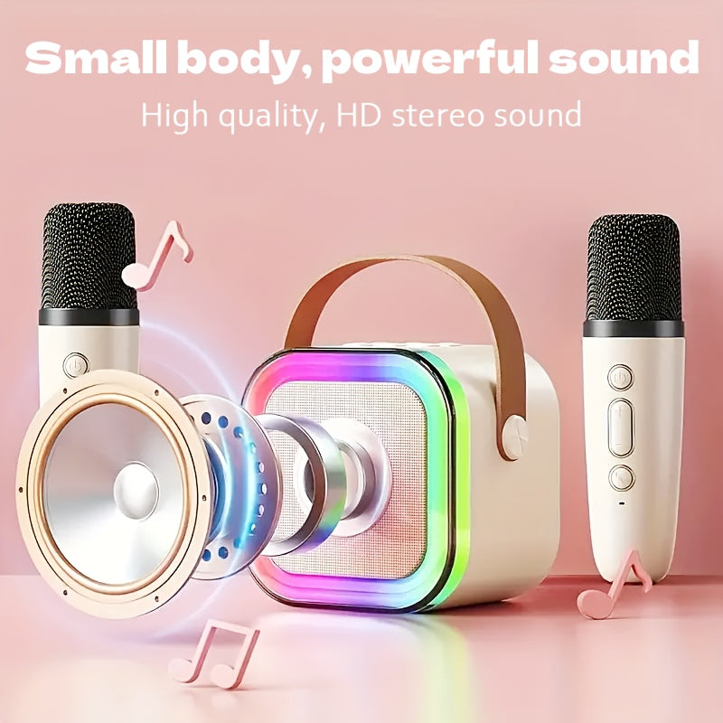 Portable Mini Karaoke Machine with 2 Wireless Microphones
