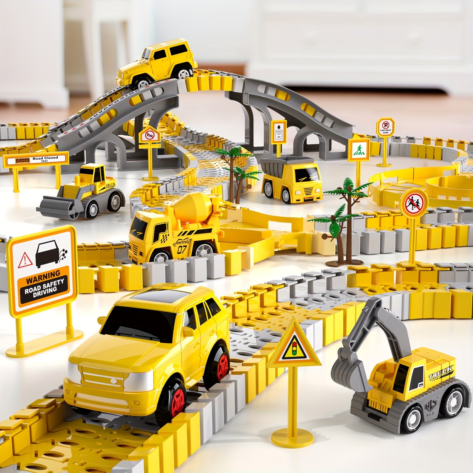Trackmaster track of construction running for children 236pçs