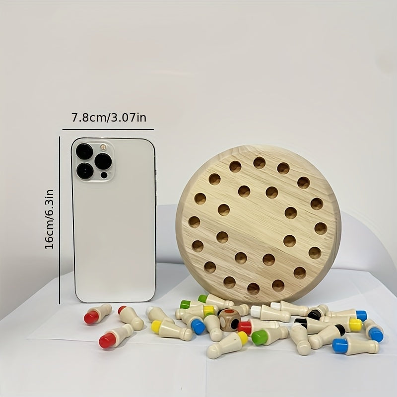 Wooden Memory Game - Educational Chess Puzzle