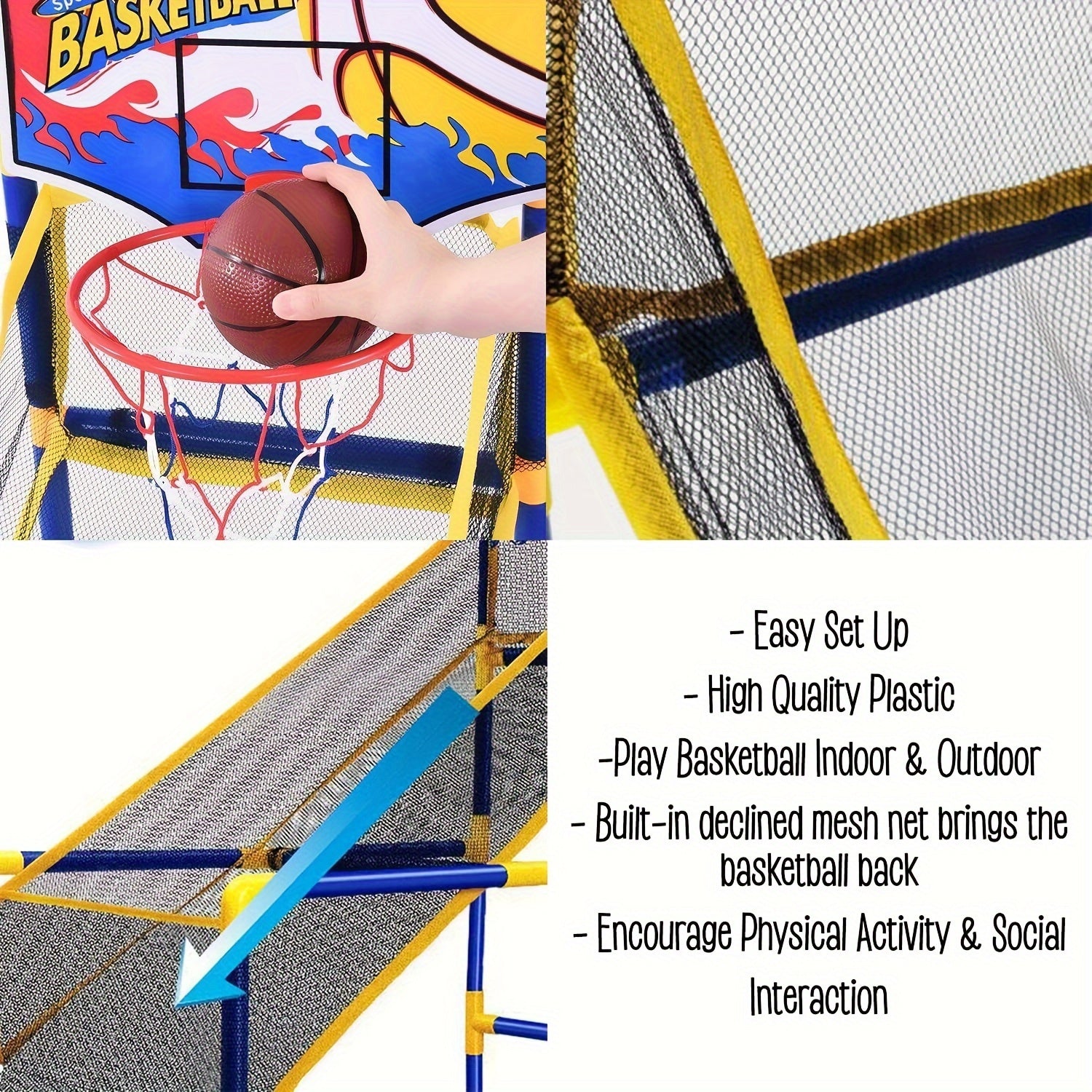 Arcade basketball game with 2 balls