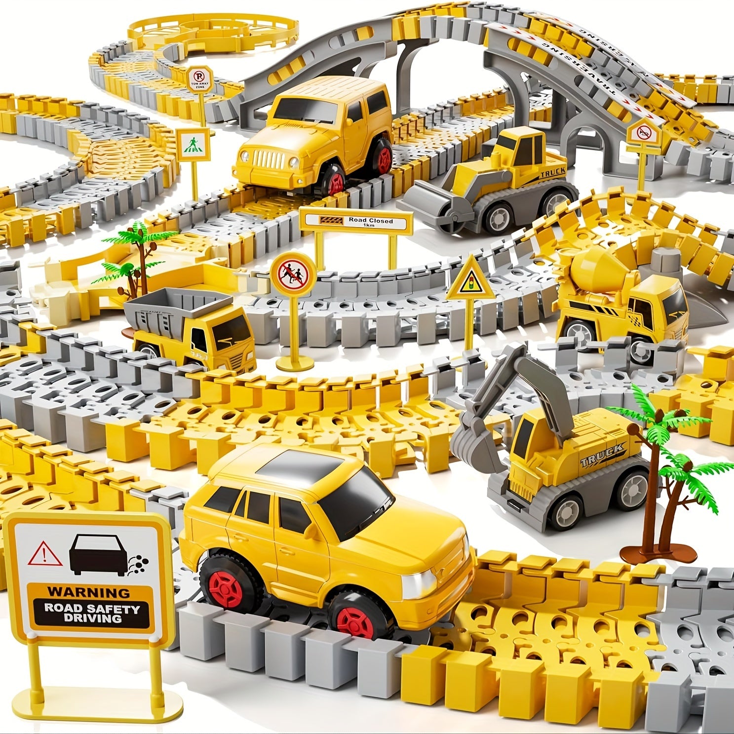 Trackmaster track of construction running for children 236pçs