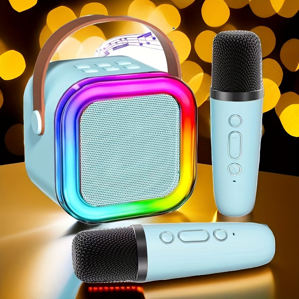 Portable Mini Karaoke Machine with 2 Wireless Microphones