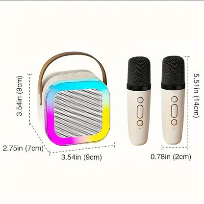 Portable Mini Karaoke Machine with 2 Wireless Microphones