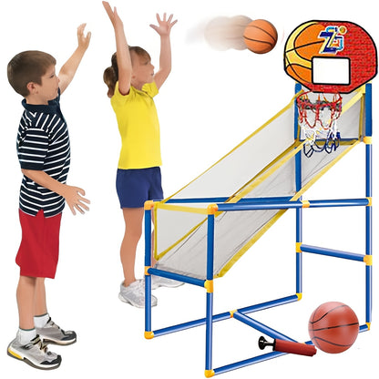 Arcade basketball game with 2 balls