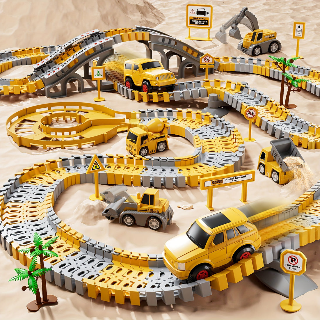 Trackmaster track of construction running for children 236pçs