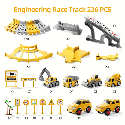 Trackmaster track of construction running for children 236pçs