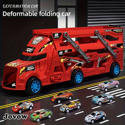JOVOW Kids Fire Truck Set with 8 Mini Cars