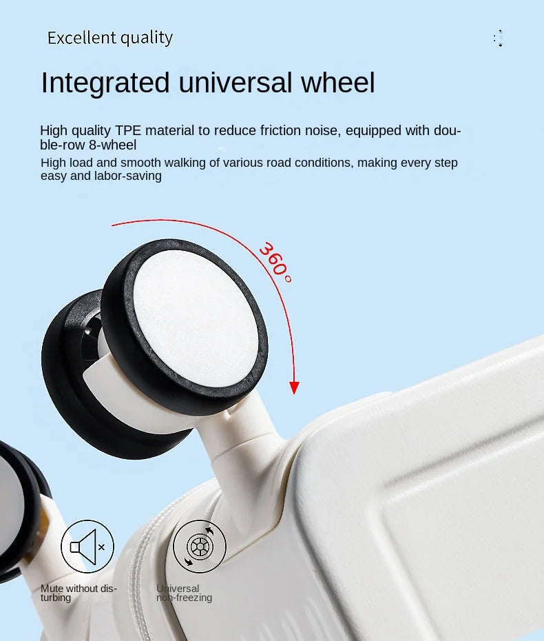 New design carry on suitcase with trolley and cup holder with USB charging