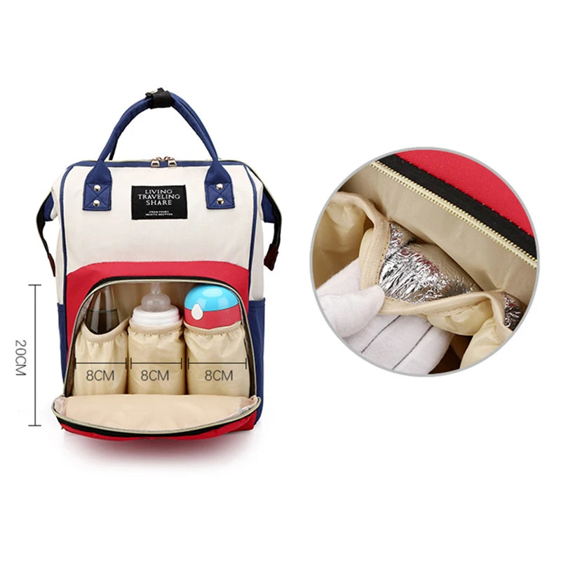 Large multifunctional thermal insulated canvas baby bottle bag