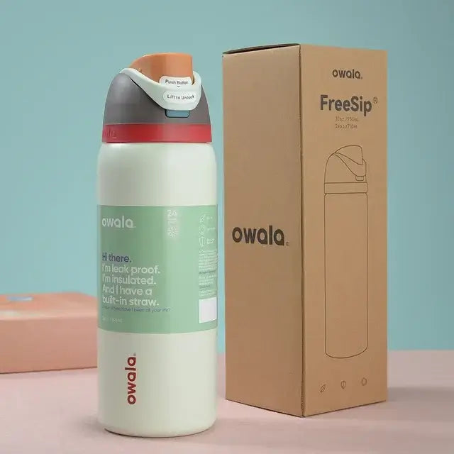 New Owala Stainless Steel Thermos Bottle with Straw