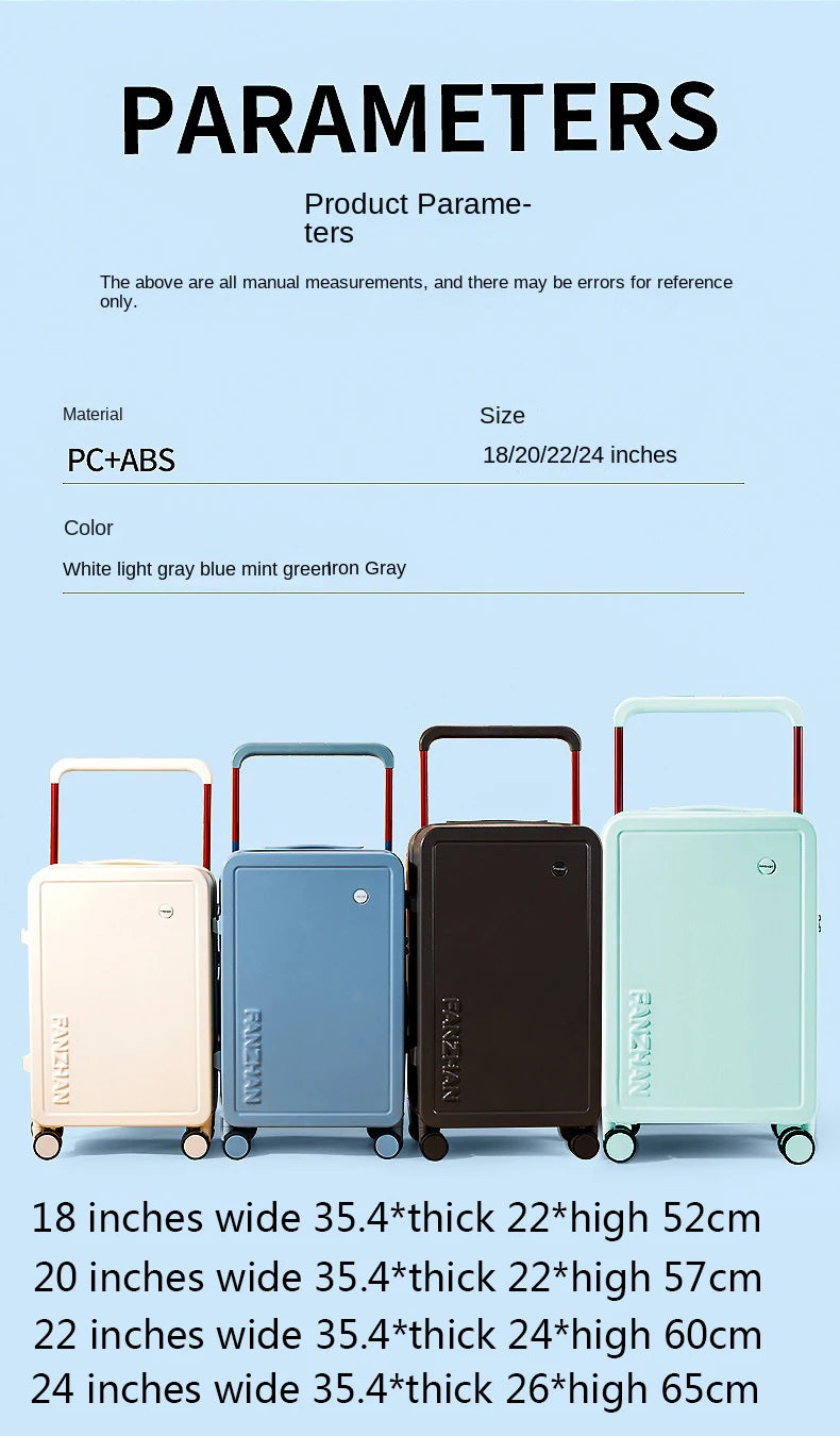 New design carry on suitcase with trolley and cup holder with USB charging
