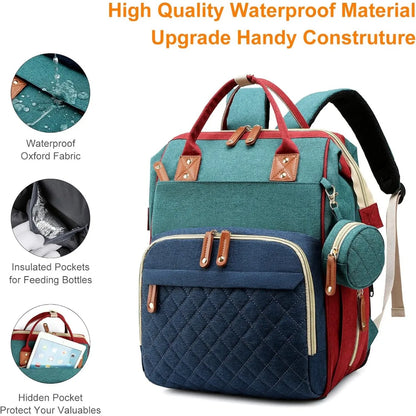 3-in-1 diaper bag with changing pad, with foldable changing pad