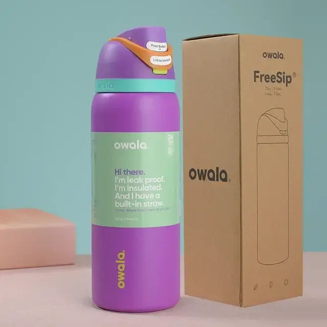 New Owala Stainless Steel Thermos Bottle with Straw