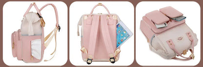 Multifunctional diaper backpack.