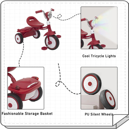 UBRAVOO Baby folding tricycle with pedals