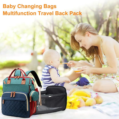 3-in-1 diaper bag with changing pad, with foldable changing pad