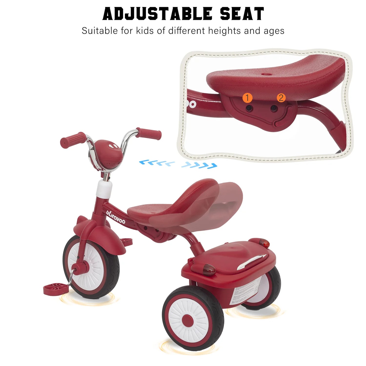 UBRAVOO Baby folding tricycle with pedals