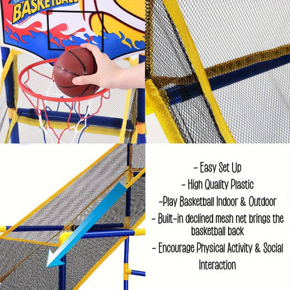 Arcade basketball game with 2 balls